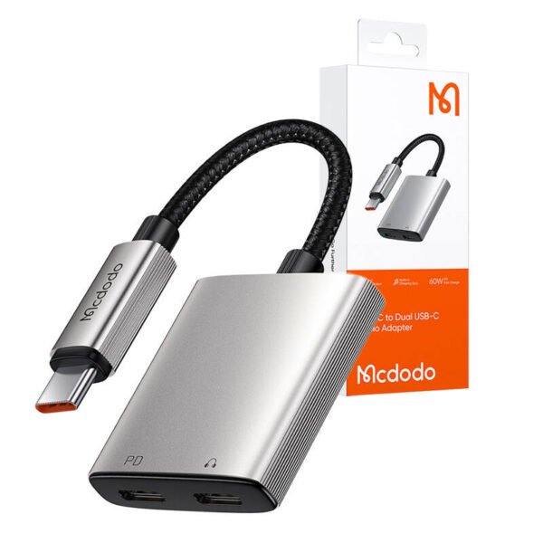 2in1 garso adapteris Mcdodo CA-5570 2in1 USB-C į 2x USB-C - Image 3
