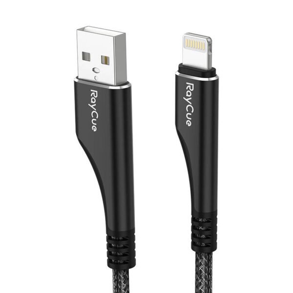 USB-A į Lightning kabelis RayCue CA01 1.2m 2.4A (juodas) - Image 2
