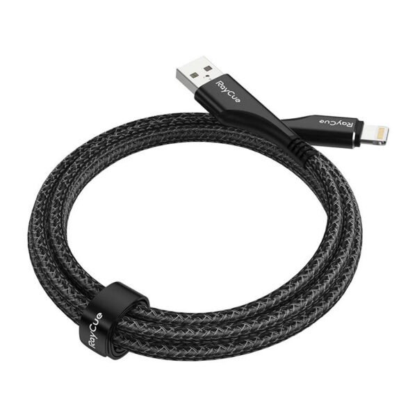 USB-A į Lightning kabelis RayCue CA01 1.2m 2.4A (juodas) - Image 3