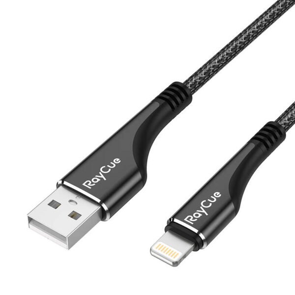 USB-A į Lightning kabelis RayCue CA01 1.2m 2.4A (juodas) - Image 4