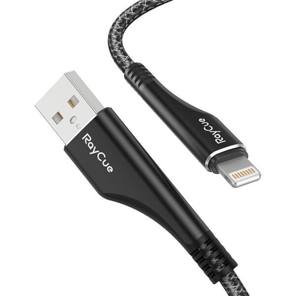 USB-A į Lightning kabelis RayCue CA01 1.2m 2.4A (juodas) - Image 5