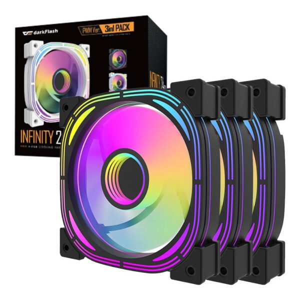 Darkflash INF24 3in1 ARGB kompiuterio ventiliatorių rinkinys (juodas) - Image 6