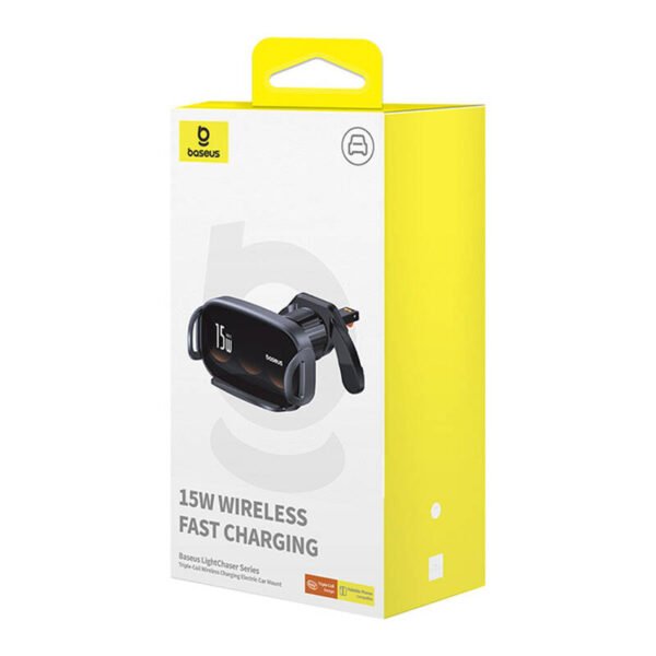 Automobilinis laikiklis su indukciniu įkrovikliu Baseus LightChaser (juodas) - Image 6