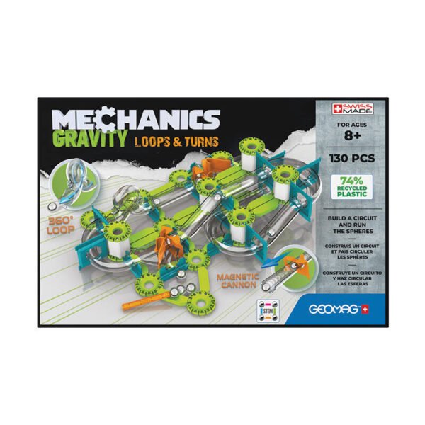 Mechanics Gravity Loops & Turns magnetinės plytos 130 vnt. GEOMAG GEO-763 - Image 2