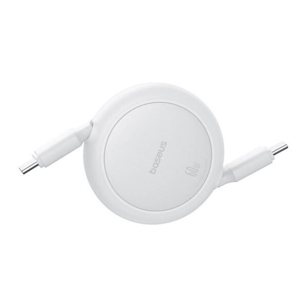 Baseus Free2Pull Mini USB-C į USB-C USB kabelis, 60W, 1m (baltas) - Image 5