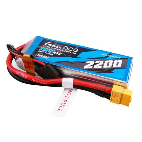 Gens Ace G-Tech 2200mAh 11.1V 45C 3S1P baterija su XT60 jungtimi - Image 2