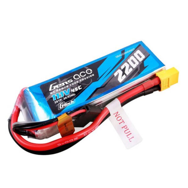 Gens Ace G-Tech 2200mAh 11.1V 45C 3S1P baterija su XT60 jungtimi - Image 3