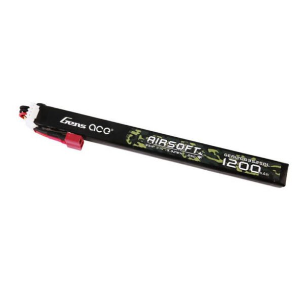 Gens ace 25C 1200mAh 3S1P 11.1V ilga airsoft ginklo Lipo baterija su T jungtimi - Image 2