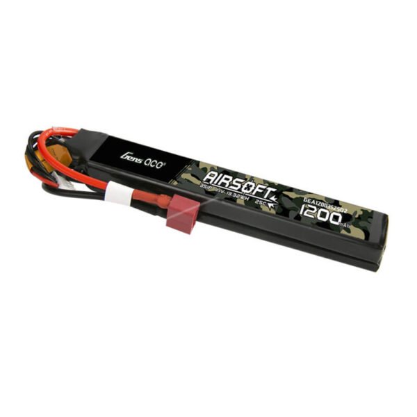 Gens ace 25C 1200mAh 3S1P 11.1V Saddle airsoft ginklo Lipo baterija su T jungtimi - Image 2