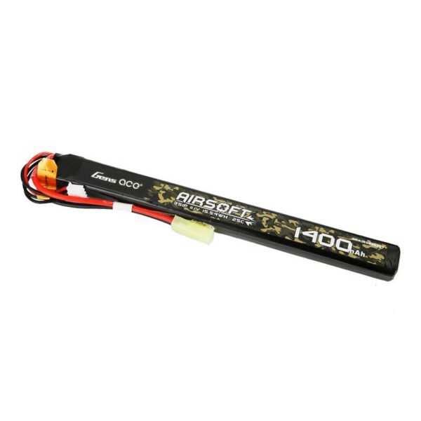 Gens ace 25C 1400mAh 3S1P 11.1V Airsoft ginklo LiPo baterija su mini Tamiya jungtimi - Image 2