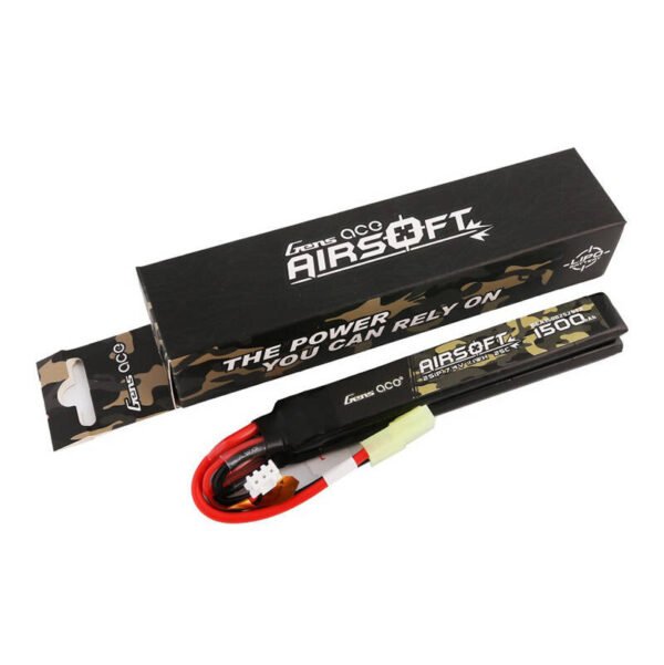 Gens ace 25C 1500mAh 2S1P 7.4V Nunchuck 2X airsoft ginklo Lipo baterija su mini Tamiya jungtimi - Image 4