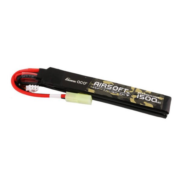 Gens ace 25C 1500mAh 2S1P 7.4V Nunchuck 2X airsoft ginklo Lipo baterija su mini Tamiya jungtimi - Image 2