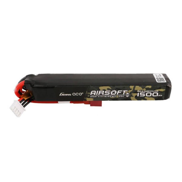 Gens ace 25C 1500mAh 3S1P 11.1V airsoft ginklo Lipo baterija su T jungtimi - Image 2