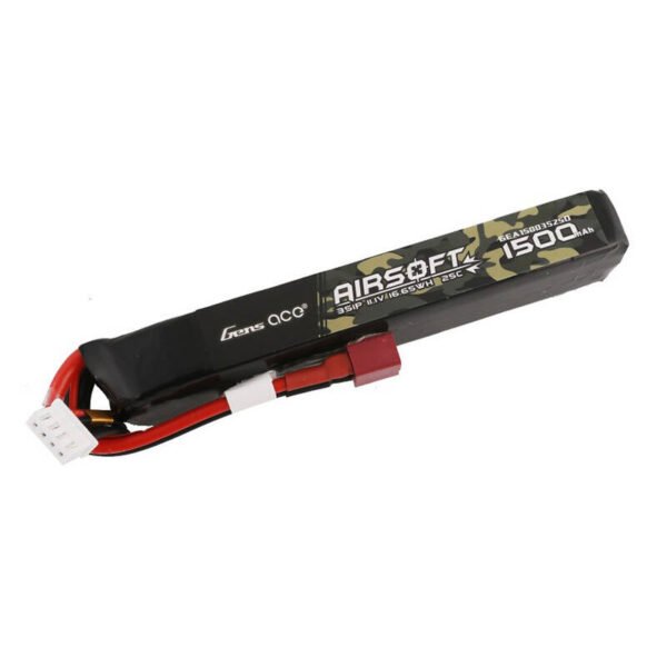 Gens ace 25C 1500mAh 3S1P 11.1V airsoft ginklo Lipo baterija su T jungtimi - Image 5