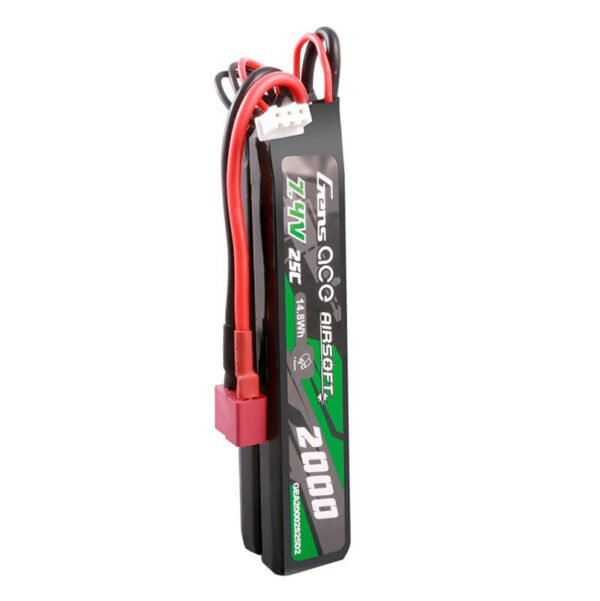 Gens ace 25C 2000mAh 2S2P 7.4V Saddle airsoft ginklo Lipo baterija su Mini Deans(T) jungtimi - Image 3
