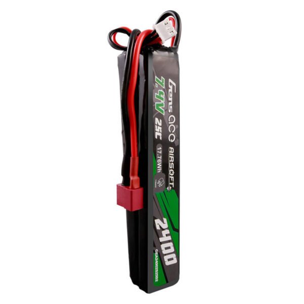 Gens ace 25C 2400mAh 2S2P 7.4V Saddle airsoft ginklo Lipo baterija su Mini Deans(T) jungtimi - Image 3