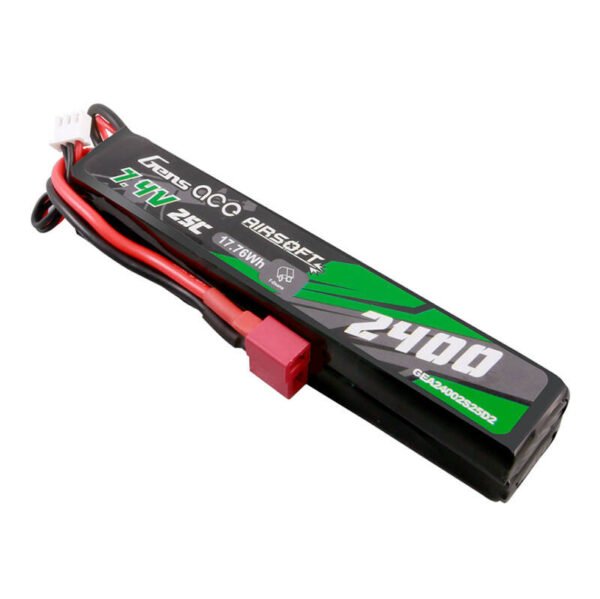 Gens ace 25C 2400mAh 2S2P 7.4V Saddle airsoft ginklo Lipo baterija su Mini Deans(T) jungtimi - Image 4