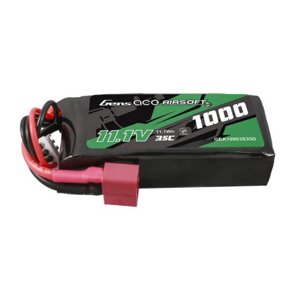 Gens ace 35C 1000mAh 3S1P 11,1V airsoft ginklo Lipo baterija su T jungtimi - Image 2