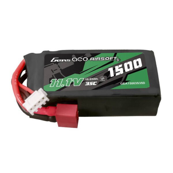 Gens ace 35C 1500mAh 3S1P 11,1V airsoft ginklo Lipo baterija su T jungtimi - Image 2