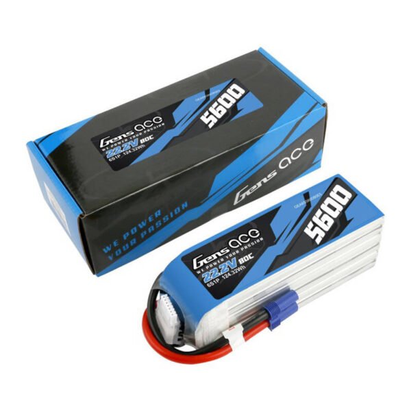 Gens ace 5600mAh 80C 22,2V 6S1P Lipo baterijos paketas su EC5 jungtimi - Image 5