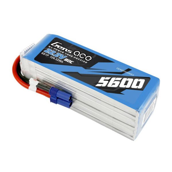 Gens ace 5600mAh 80C 22,2V 6S1P Lipo baterijos paketas su EC5 jungtimi - Image 3