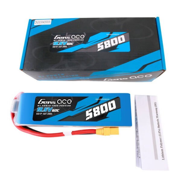Gens ace 5800mAh 60C 18,5V 5S1P Lipo baterijos paketas su XT90 jungtimi - Image 5