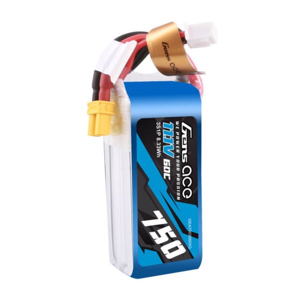 GENS ACE 750mAh 11,1V 60C 3S1P Lipo baterijos paketas su XT30 - Image 4