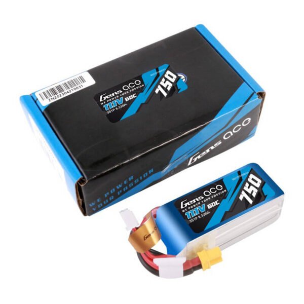 GENS ACE 750mAh 11,1V 60C 3S1P Lipo baterijos paketas su XT30 - Image 5