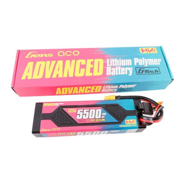 Gens ace Advanced 5500mAh 7,6V 100C 2S1P kietojo korpuso Lipo baterijos paketas su XT60 - Image 5