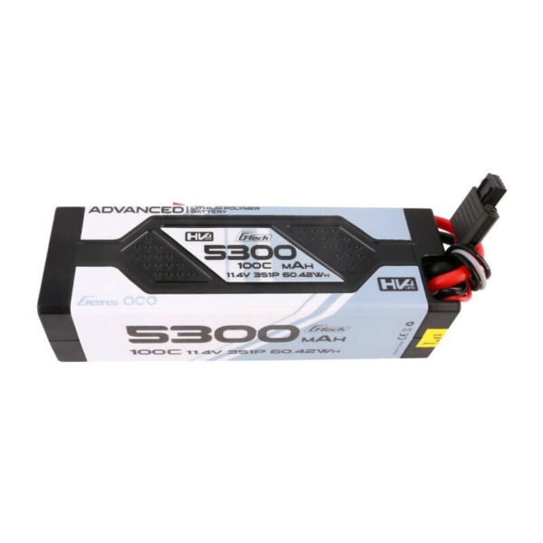 Gens ace Advanced G-Tech 5300mAh 11,4V 3S1P 100C HV automobilių Lipo baterijos paketas su kietu korpusu ir Deans jungtimi - Image 2