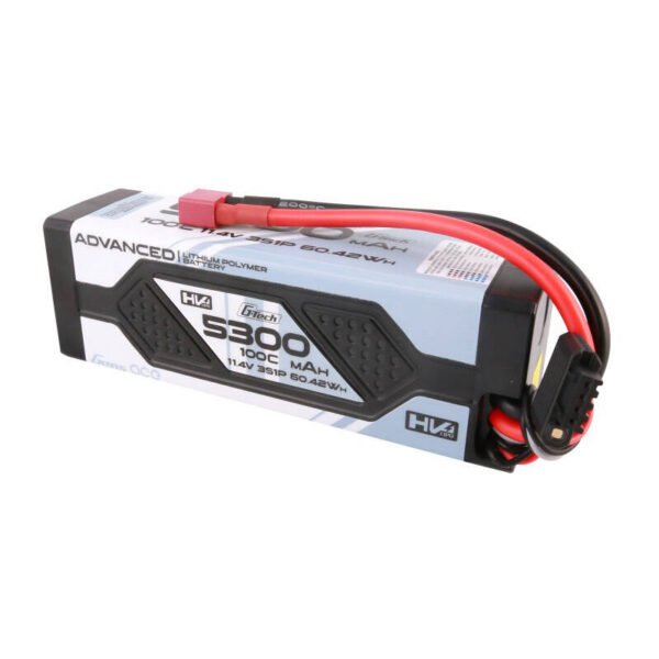 Gens ace Advanced G-Tech 5300mAh 11,4V 3S1P 100C HV automobilių Lipo baterijos paketas su kietu korpusu ir Deans jungtimi - Image 3