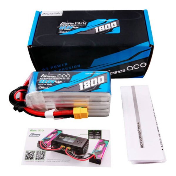 Gens ace G-Tech 1800mAh 22,2V 45C 6S1P Lipo baterijos paketas su XT60 jungtimi - Image 5