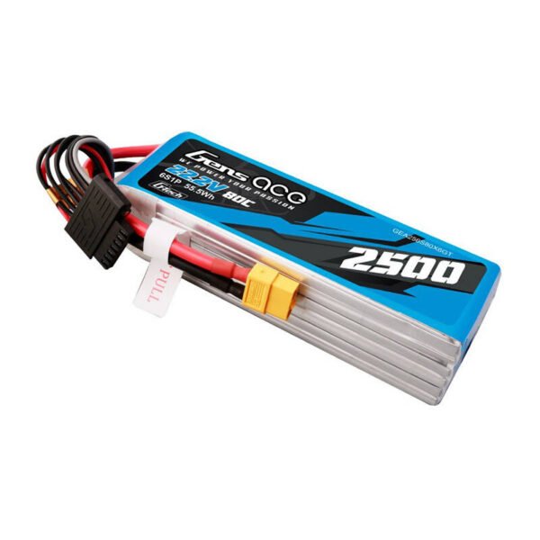 Gens ace G-Tech 2500mAh 22,2V 80C 6S1P Lipo baterijos paketas su XT60 jungtimi - Image 3