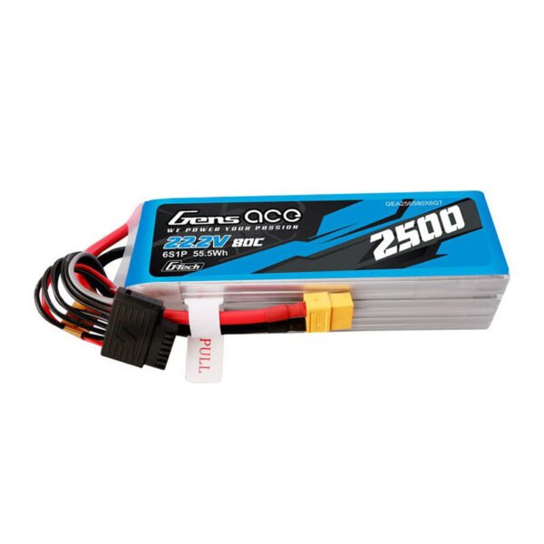 Gens ace G-Tech 2500mAh 22,2V 80C 6S1P Lipo baterijos paketas su XT60 jungtimi - Image 2