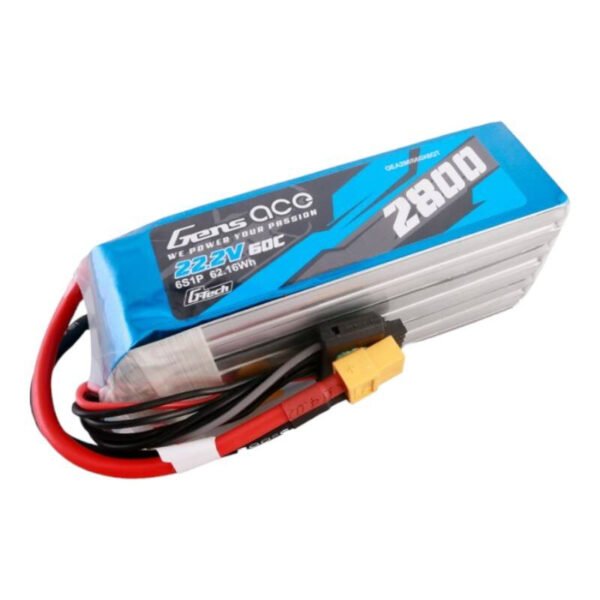 Gens ace G-Tech 2800mAh 22,2V 60C 6S1P Lipo baterijos paketas su XT60 jungtimi - Image 2