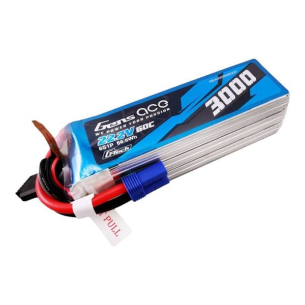 Gens ace G-Tech 3000mAh 22,2V 60C 6S1P Lipo baterijos paketas su EC5 jungtimi - Image 2