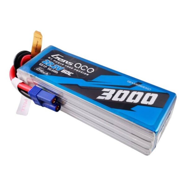 Gens ace G-Tech 3000mAh 22,2V 60C 6S1P Lipo baterijos paketas su EC5 jungtimi - Image 3