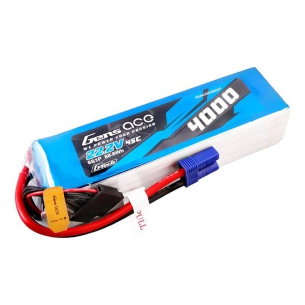 Gens ace G-Tech 4000mAh 22,2V 45C 6S1P Lipo baterijos paketas su EC5 jungtimi - Image 2