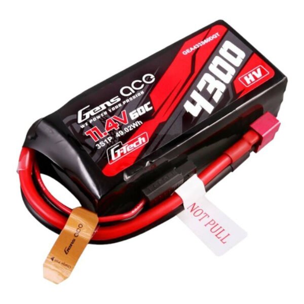 Gens ace G-Tech 4300mAh 3S1P 11,4V 60C Lipo baterija su T jungtimi - Image 2