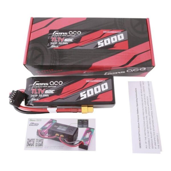 Gens ace G-Tech 5000mAh 11,1V 60C 3S1P Lipo su XT60 jungtimi - Image 5
