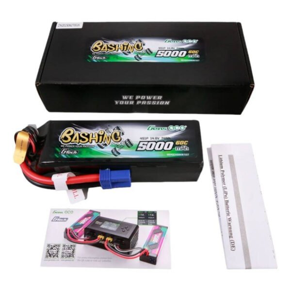 Gens ace G-Tech 5000mAh 14,8V 4S1P 60C Lipo baterijos paketas su EC5 jungtimi – Bashing serija - Image 5