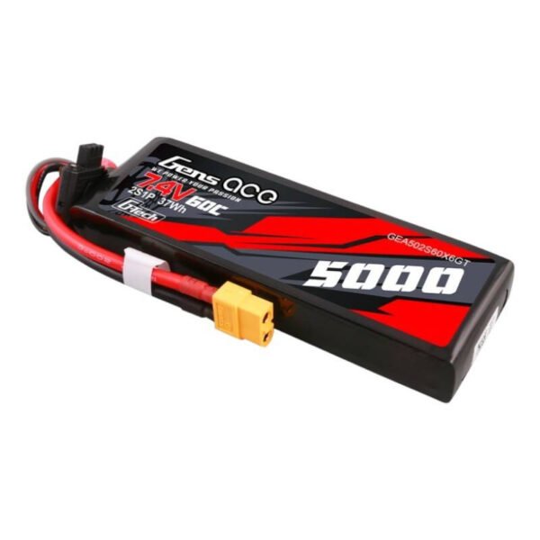 Gens ace G-Tech 5000mAh 7,4V 60C 2S1P Lipo kietojo korpuso baterija su XT60 jungtimi - Image 3