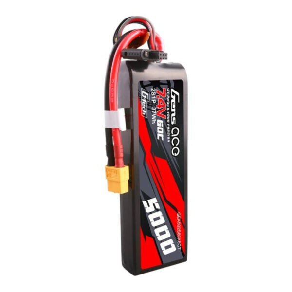 Gens ace G-Tech 5000mAh 7,4V 60C 2S1P Lipo kietojo korpuso baterija su XT60 jungtimi - Image 4