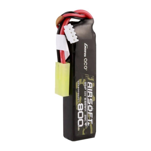 Gens Ace 800 mAh 11.1 V 25C 3S1P laisvalaikio ginklo lipo baterija su mini Tamiya jungtimi - Image 4