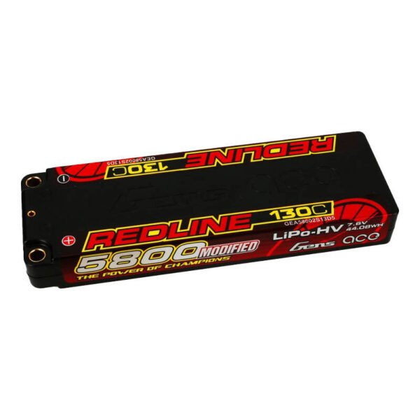 Gens ace Redline serijos 5800 mAh 7.6 V 130C 2S1P kietojo korpuso 56# HV itin žemo profilio lipo baterija - Image 2