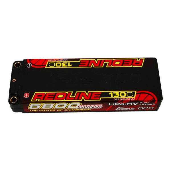 Gens ace Redline serijos 5800 mAh 7.6 V 130C 2S1P kietojo korpuso 56# HV itin žemo profilio lipo baterija - Image 3