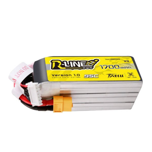 Tattu R-Line 22.2 V 1700 mAh 6S 95C lipo baterija su XT60 jungtimi - Image 2
