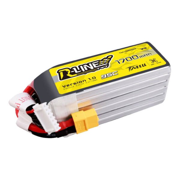 Tattu R-Line 22.2 V 1700 mAh 6S 95C lipo baterija su XT60 jungtimi - Image 3