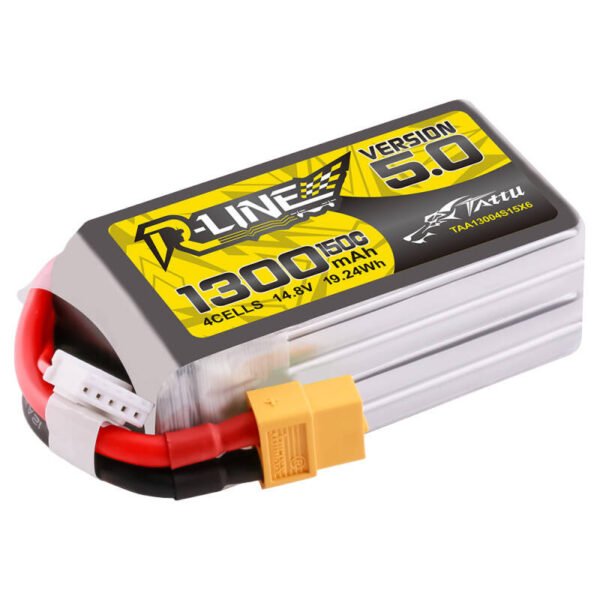 Tattu R-Line versija 5.0 1300 mAh 14.8 V 150C 4S1P lipo baterija su XT60 jungtimi - Image 2