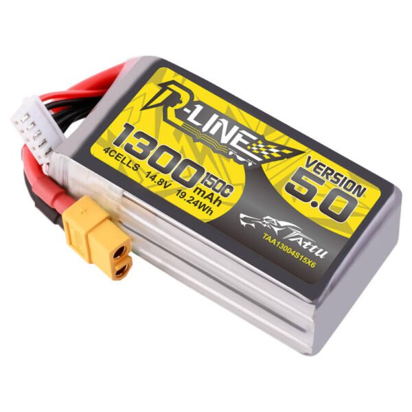 Tattu R-Line versija 5.0 1300 mAh 14.8 V 150C 4S1P lipo baterija su XT60 jungtimi - Image 3